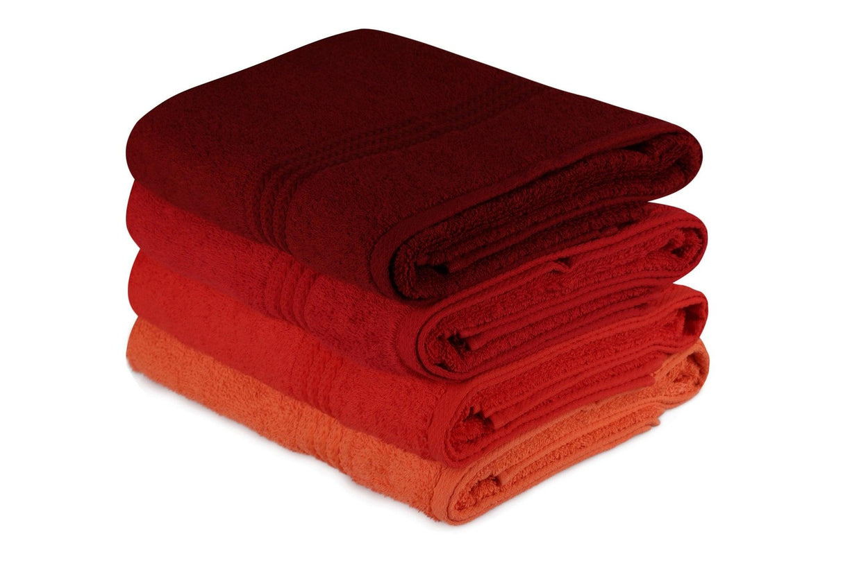 Prosop de baie Rainbow, Diverse culori, Diverse configurații, Diverse dimensiuni - Portocaliu pal - Portocaliu - Roșu - Fucsia - 70x140 cm - 4 bucăți | SKU: 317HBY1413 | Prosop de baie Rainbow, varianta Portocaliu pal - Portocaliu - Roșu - Fucsia - 70x140 cm - 4 bucăți, produs pentru amenajarea locuinței, disponibil online în România la CasaMob