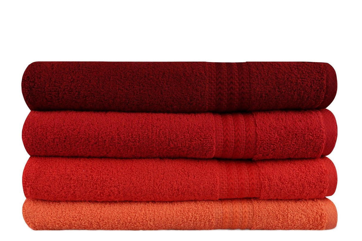 Prosop de baie Rainbow, Diverse culori, Diverse configurații, Diverse dimensiuni - Portocaliu pal - Portocaliu - Roșu - Fucsia - 70x140 cm - 4 bucăți | SKU: 317HBY1413 | Prosop de baie Rainbow, varianta Portocaliu pal - Portocaliu - Roșu - Fucsia - 70x140 cm - 4 bucăți, produs pentru amenajarea locuinței, disponibil online în România la CasaMob