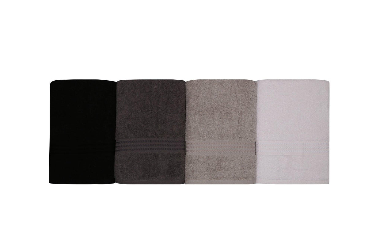 Set prosoape de baie Rainbow, Diverse culori, Diverse configurații, 70x140 cm - Alb - Gri - Gri închis - Negru - 4 bucăți | SKU: 317HBY1418 | Set prosoape de baie Rainbow, 70x140 cm, varianta Alb - Gri - Gri închis - Negru - 4 bucăți, produs pentru amenajarea locuinței, disponibil online în România la CasaMob