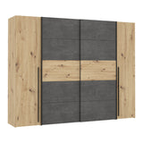 Dulap cu 4 usi Verzo MDF , stejar-alb 270x61x210 cm - Dulap cu 4 usi Verzo MDF , stejar-alb 270x61x210 cm