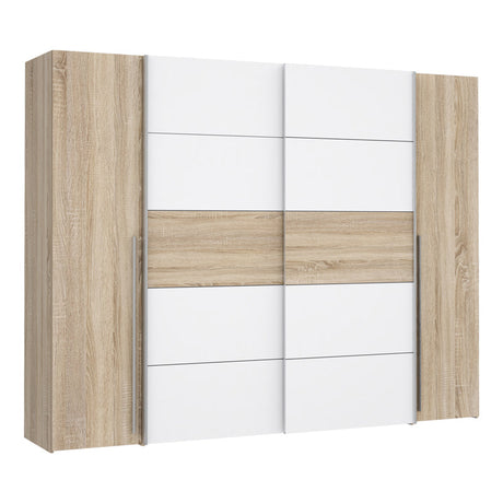 Dulap cu 4 usi Verzo MDF , stejar-alb 270x61x210 cm