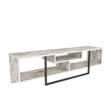 Comodă TV Asal 150 - Black, Ephesus, Negru - Alb, 150x35x40 cm