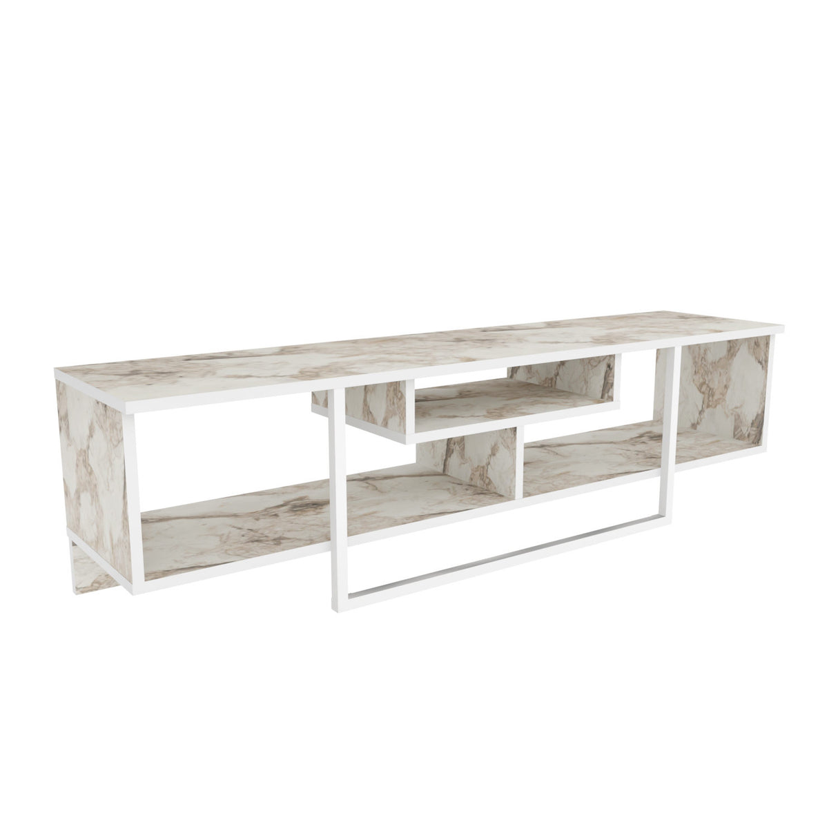 Comodă TV Asal 150 - White, Ephesus, Alb, 150x35x40 cm
