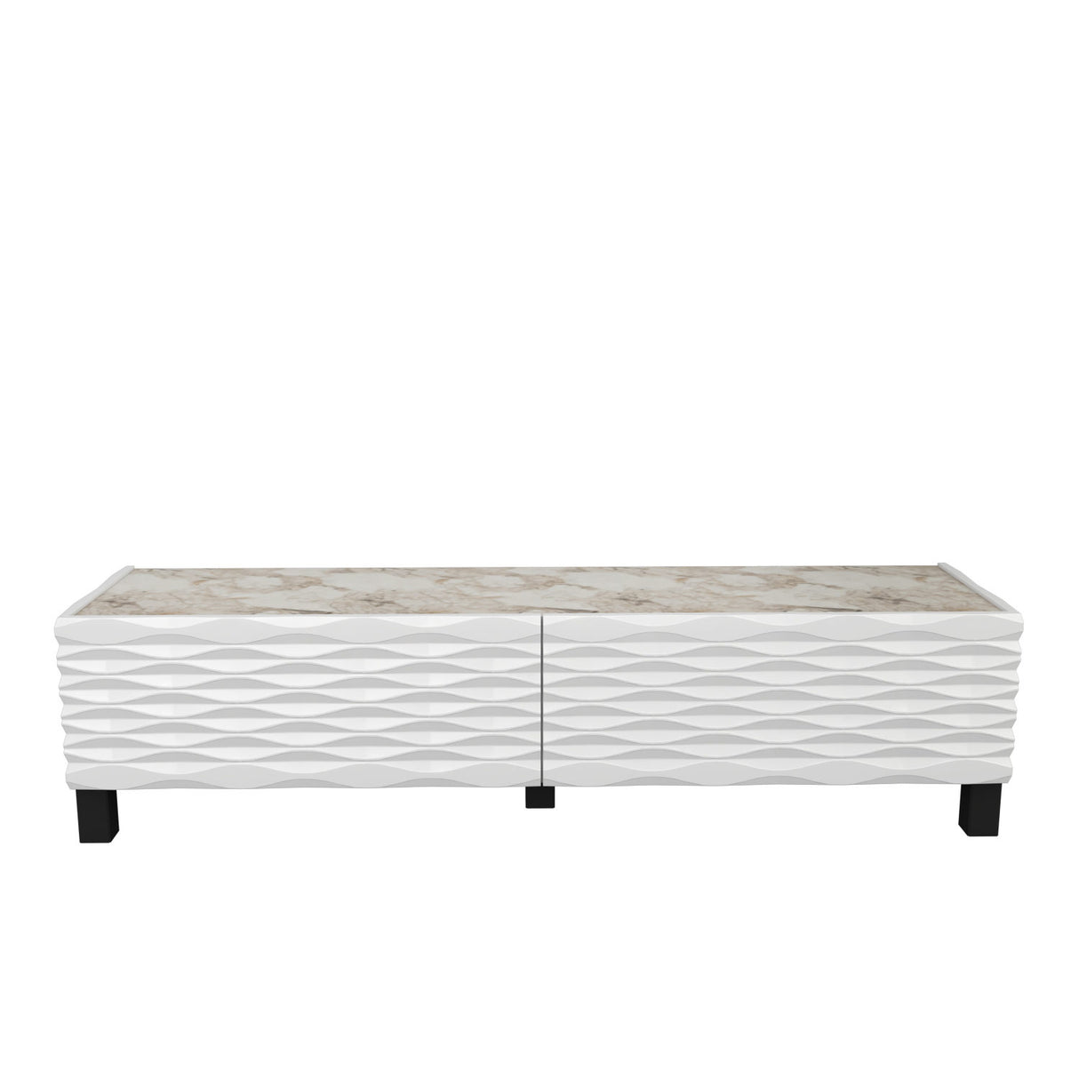 Comodă TV Lerze - White, Ephesus, Alb, 149x35x38 cm