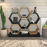 Bibliotecă Cicek, Diverse culori, 120x30x109 cm - Negru - Stejar | SKU: 322RTC1101 | Bibliotecă Cicek, 120x30x109 cm, varianta Negru - Stejar, produs pentru amenajarea locuinței, disponibil online în România la CasaMob