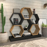 Bibliotecă Cicek, Diverse culori, 120x30x109 cm - Negru - Stejar | SKU: 322RTC1101 | Bibliotecă Cicek, 120x30x109 cm, varianta Negru - Stejar, produs pentru amenajarea locuinței, disponibil online în România la CasaMob