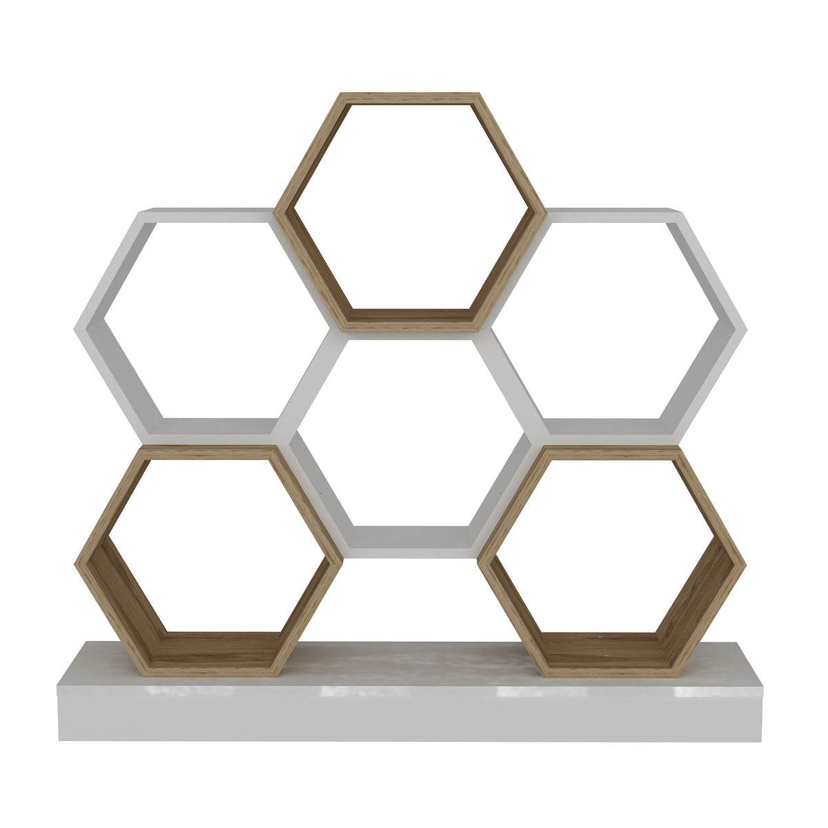 Alb - Stejar | SKU: 322RTC1102 | Bibliotecă Cicek, 120x30x109 cm, varianta Alb - Stejar, produs pentru amenajarea locuinței, disponibil online în România la CasaMob
