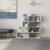 Bibliotecă Karlin, Alb - Antracit, 120x20x109 cm
