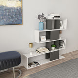 Bibliotecă Karlin, Alb - Antracit, 120x20x109 cm