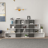 Bibliotecă Karlin, Alb - Antracit, 120x20x109 cm