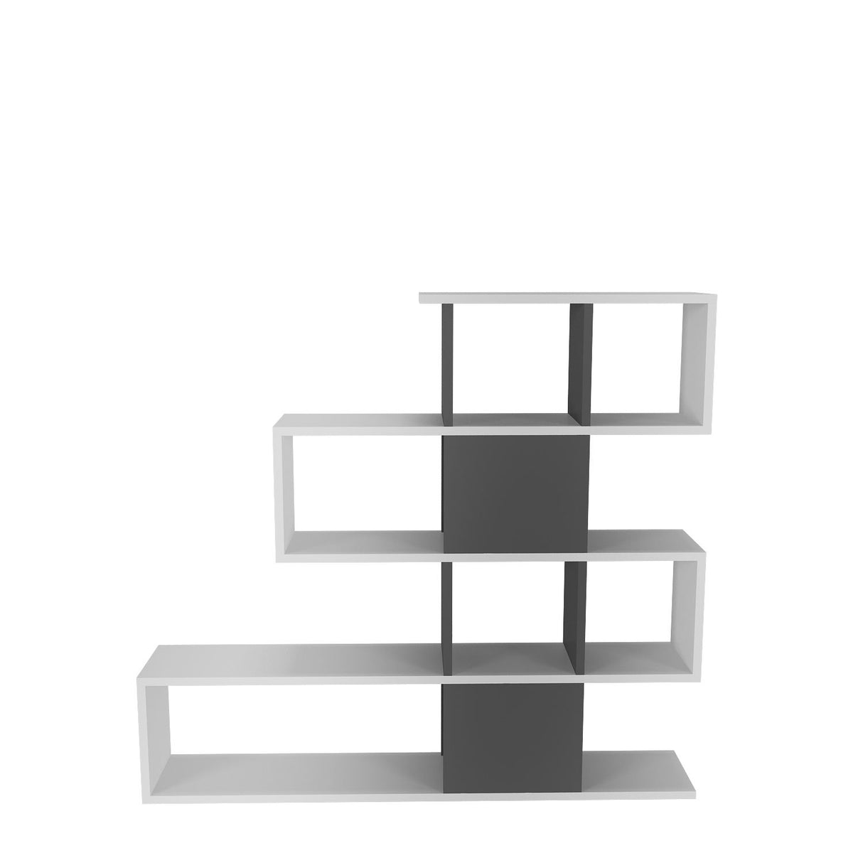 Bibliotecă Karlin, Alb - Antracit, 120x20x109 cm