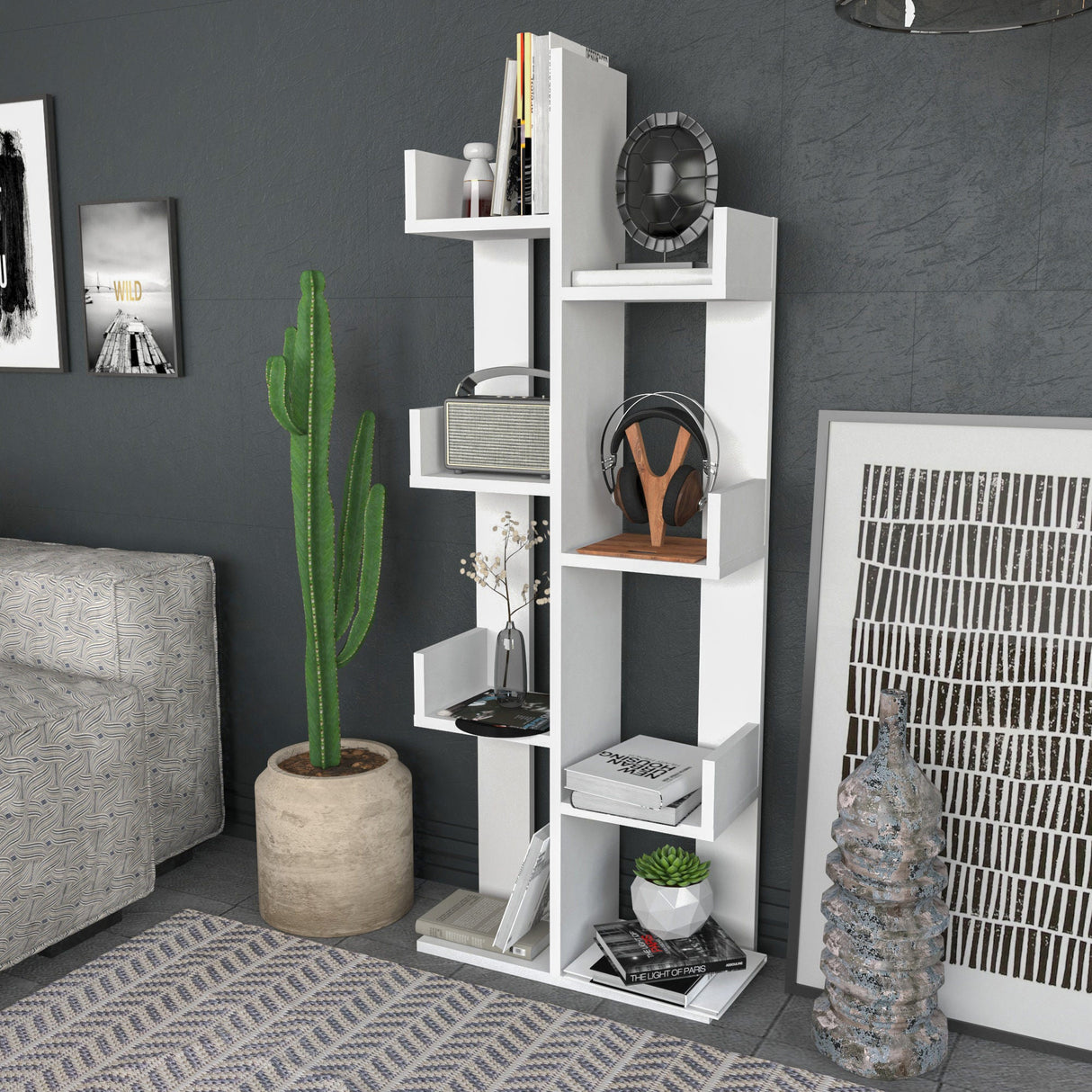 Bibliotecă Luisa, Diverse culori, Diverse dimensiuni - Alb - 50x22x137 cm | SKU: 322RTC1106 | Bibliotecă Luisa, varianta Alb - 50x22x137 cm, produs pentru amenajarea locuinței, disponibil online în România la CasaMob