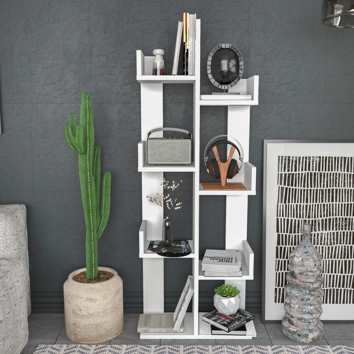 Bibliotecă Luisa, Diverse culori, Diverse dimensiuni - Alb - 50x22x137 cm | SKU: 322RTC1106 | Bibliotecă Luisa, varianta Alb - 50x22x137 cm, produs pentru amenajarea locuinței, disponibil online în România la CasaMob