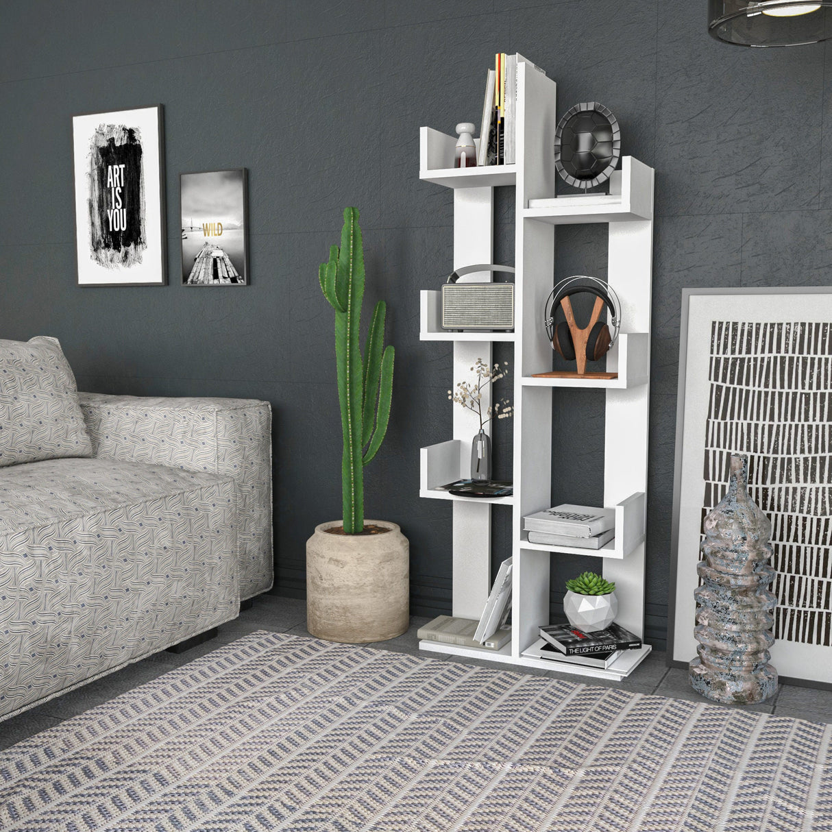 Bibliotecă Luisa, Diverse culori, Diverse dimensiuni - Alb - 50x22x137 cm | SKU: 322RTC1106 | Bibliotecă Luisa, varianta Alb - 50x22x137 cm, produs pentru amenajarea locuinței, disponibil online în România la CasaMob