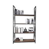 Bibliotecă Xena, Nuc - Negru, 94x33x150 cm