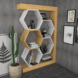 Bibliotecă Artemis, Diverse culori, 90x25x140 cm - Stejar - Alb | SKU: 322RTC1116 | Bibliotecă Artemis, 90x25x140 cm, varianta Stejar - Alb, produs pentru amenajarea locuinței, disponibil online în România la CasaMob