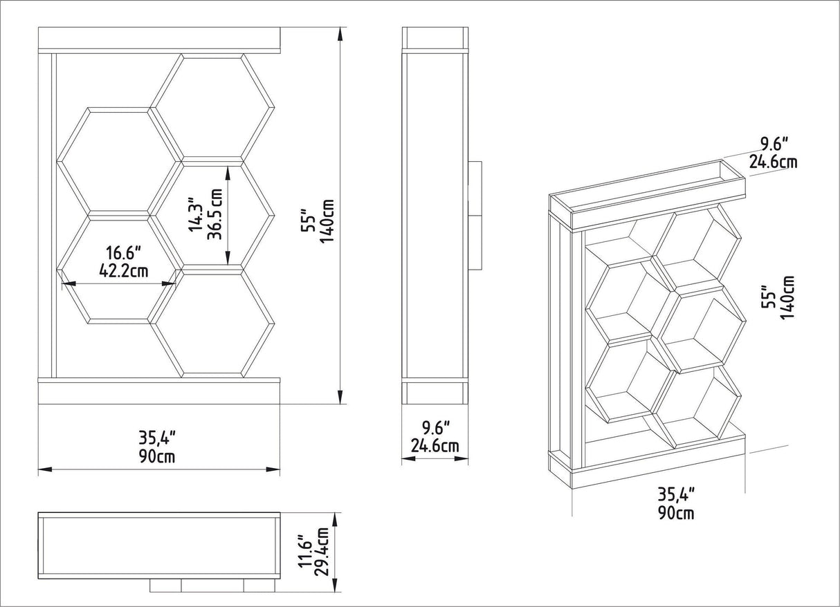 Bibliotecă Artemis, Diverse culori, 90x25x140 cm - Stejar - Alb | SKU: 322RTC1116 | Bibliotecă Artemis, 90x25x140 cm, varianta Stejar - Alb, produs pentru amenajarea locuinței, disponibil online în România la CasaMob