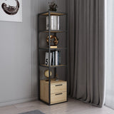 Bibliotecă Robbins, Diverse culori, 39x39x160 cm - Negru - Stejar | SKU: 322RTC1118 | Bibliotecă Robbins, 39x39x160 cm, varianta Negru - Stejar, produs pentru amenajarea locuinței, disponibil online în România la CasaMob