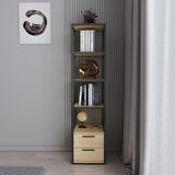 Bibliotecă Robbins, Diverse culori, 39x39x160 cm - Negru - Stejar | SKU: 322RTC1118 | Bibliotecă Robbins, 39x39x160 cm, varianta Negru - Stejar, produs pentru amenajarea locuinței, disponibil online în România la CasaMob