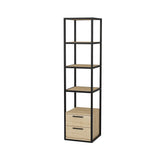 Bibliotecă Robbins, Diverse culori, 39x39x160 cm - Negru - Stejar | SKU: 322RTC1118 | Bibliotecă Robbins, 39x39x160 cm, varianta Negru - Stejar, produs pentru amenajarea locuinței, disponibil online în România la CasaMob