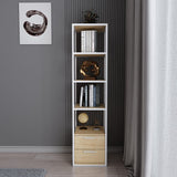 Bibliotecă Robbins, Diverse culori, 39x39x160 cm - Alb - Stejar | SKU: 322RTC1122 | Bibliotecă Robbins, 39x39x160 cm, varianta Alb - Stejar, produs pentru amenajarea locuinței, disponibil online în România la CasaMob