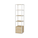 Bibliotecă Robbins, Diverse culori, 39x39x160 cm - Alb - Stejar | SKU: 322RTC1122 | Bibliotecă Robbins, 39x39x160 cm, varianta Alb - Stejar, produs pentru amenajarea locuinței, disponibil online în România la CasaMob