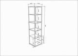 Bibliotecă Robbins, Diverse culori, 39x39x160 cm - Alb - Stejar | SKU: 322RTC1122 | Bibliotecă Robbins, 39x39x160 cm, varianta Alb - Stejar, produs pentru amenajarea locuinței, disponibil online în România la CasaMob