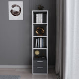 Bibliotecă Robbins, Diverse culori, 39x39x160 cm - Alb - Antracit | SKU: 322RTC1123 | Bibliotecă Robbins, 39x39x160 cm, varianta Alb - Antracit, produs pentru amenajarea locuinței, disponibil online în România la CasaMob