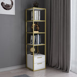 Bibliotecă Robbins, Diverse culori, 39x39x160 cm - Auriu - Alb | SKU: 322RTC1125 | Bibliotecă Robbins, 39x39x160 cm, varianta Auriu - Alb, produs pentru amenajarea locuinței, disponibil online în România la CasaMob