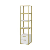 Bibliotecă Robbins, Diverse culori, 39x39x160 cm - Auriu - Alb | SKU: 322RTC1125 | Bibliotecă Robbins, 39x39x160 cm, varianta Auriu - Alb, produs pentru amenajarea locuinței, disponibil online în România la CasaMob
