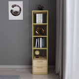 Bibliotecă Robbins, Diverse culori, 39x39x160 cm - Auriu - Stejar | SKU: 322RTC1126 | Bibliotecă Robbins, 39x39x160 cm, varianta Auriu - Stejar, produs pentru amenajarea locuinței, disponibil online în România la CasaMob