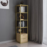 Bibliotecă Robbins, Diverse culori, 39x39x160 cm - Auriu - Stejar | SKU: 322RTC1126 | Bibliotecă Robbins, 39x39x160 cm, varianta Auriu - Stejar, produs pentru amenajarea locuinței, disponibil online în România la CasaMob
