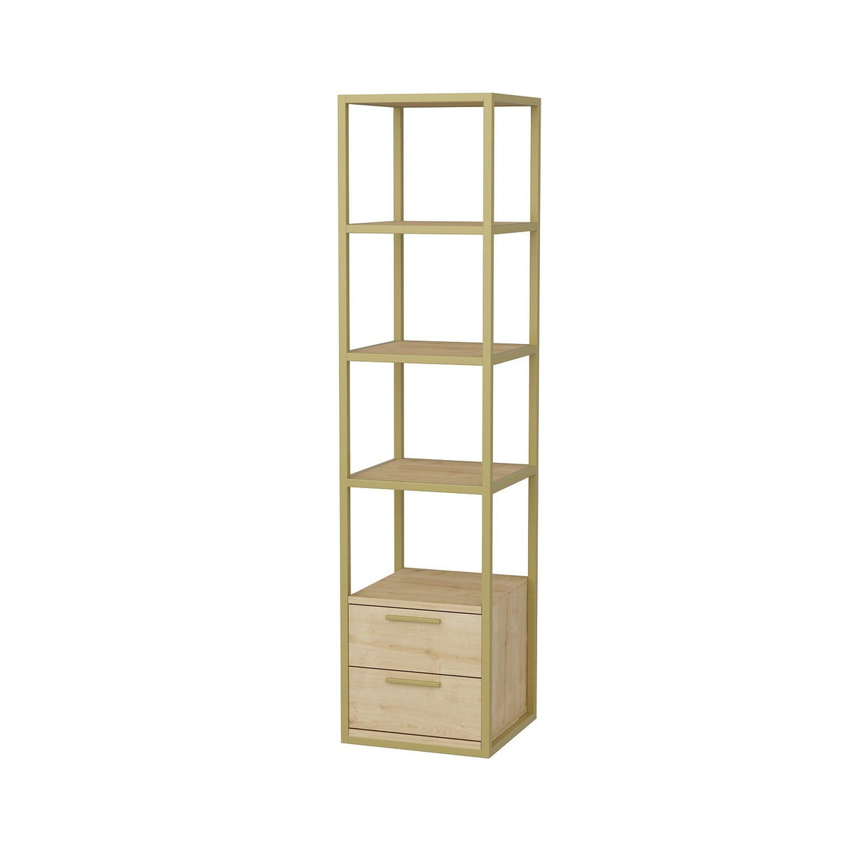Bibliotecă Robbins, Diverse culori, 39x39x160 cm - Auriu - Stejar | SKU: 322RTC1126 | Bibliotecă Robbins, 39x39x160 cm, varianta Auriu - Stejar, produs pentru amenajarea locuinței, disponibil online în România la CasaMob