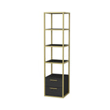 Bibliotecă Robbins, Diverse culori, 39x39x160 cm - Auriu - Antracit | SKU: 322RTC1127 | Bibliotecă Robbins, 39x39x160 cm, varianta Auriu - Antracit, produs pentru amenajarea locuinței, disponibil online în România la CasaMob