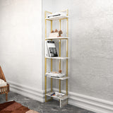 Bibliotecă Alice - Ephesus, Gold, Alb - Auriu, 45x22x180 cm