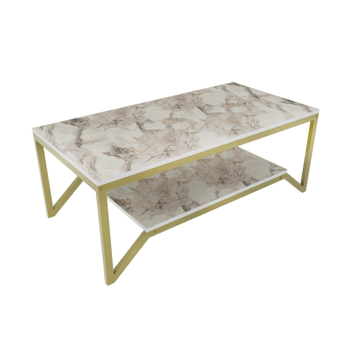 Măsuță de cafea Flora, Diverse culori, 120x60x46 cm - Auriu - Alb | SKU: 322RTC1202 | Măsuță de cafea Flora, 120x60x46 cm, varianta Auriu - Alb, produs pentru amenajarea locuinței, disponibil online în România la CasaMob