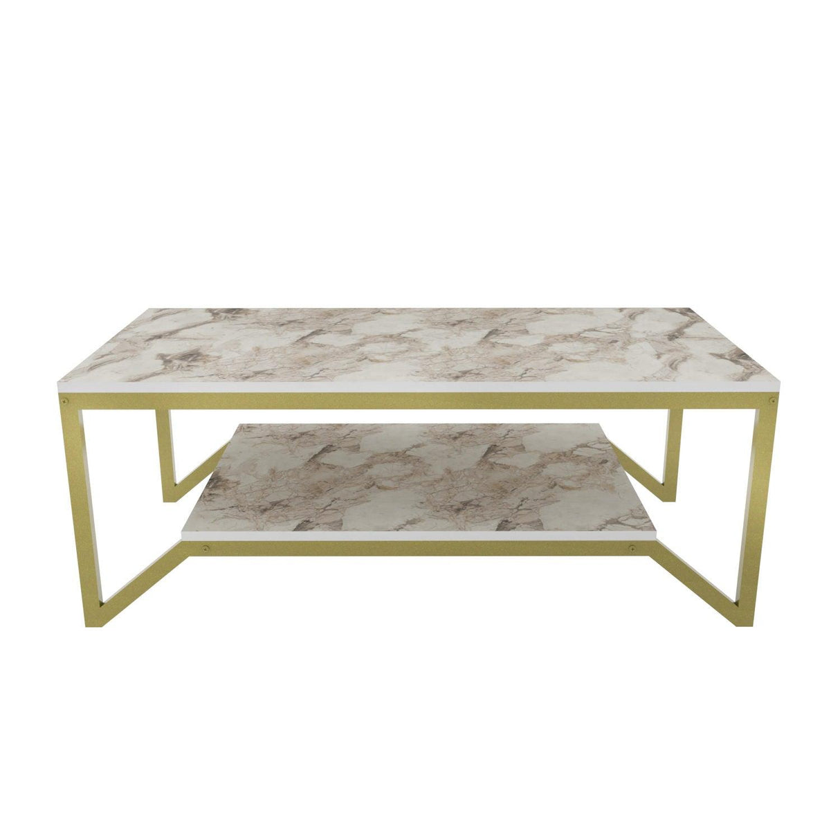 Măsuță de cafea Flora, Diverse culori, 120x60x46 cm - Auriu - Alb | SKU: 322RTC1202 | Măsuță de cafea Flora, 120x60x46 cm, varianta Auriu - Alb, produs pentru amenajarea locuinței, disponibil online în România la CasaMob