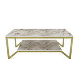 Măsuță de cafea Flora, Diverse culori, 120x60x46 cm - Auriu - Alb | SKU: 322RTC1202 | Măsuță de cafea Flora, 120x60x46 cm, varianta Auriu - Alb, produs pentru amenajarea locuinței, disponibil online în România la CasaMob