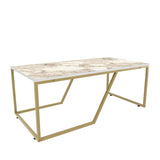 Măsuță de cafea Wendy, Diverse culori, 120x60x48 cm - Alb - Auriu | SKU: 322RTC1205 | Măsuță de cafea Wendy, 120x60x48 cm, varianta Alb - Auriu, produs pentru amenajarea locuinței, disponibil online în România la CasaMob