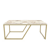 Măsuță de cafea Wendy, Diverse culori, 120x60x48 cm - Alb - Auriu | SKU: 322RTC1205 | Măsuță de cafea Wendy, 120x60x48 cm, varianta Alb - Auriu, produs pentru amenajarea locuinței, disponibil online în România la CasaMob