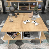Măsuță de cafea Akya, Diverse culori, 89x89x44 cm - Stejar - Alb | SKU: 322RTC1207 | Măsuță de cafea Akya, 89x89x44 cm, varianta Stejar - Alb, produs pentru amenajarea locuinței, disponibil online în România la CasaMob