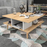 Măsuță de cafea Akya, Diverse culori, 89x89x44 cm - Stejar - Alb | SKU: 322RTC1207 | Măsuță de cafea Akya, 89x89x44 cm, varianta Stejar - Alb, produs pentru amenajarea locuinței, disponibil online în România la CasaMob