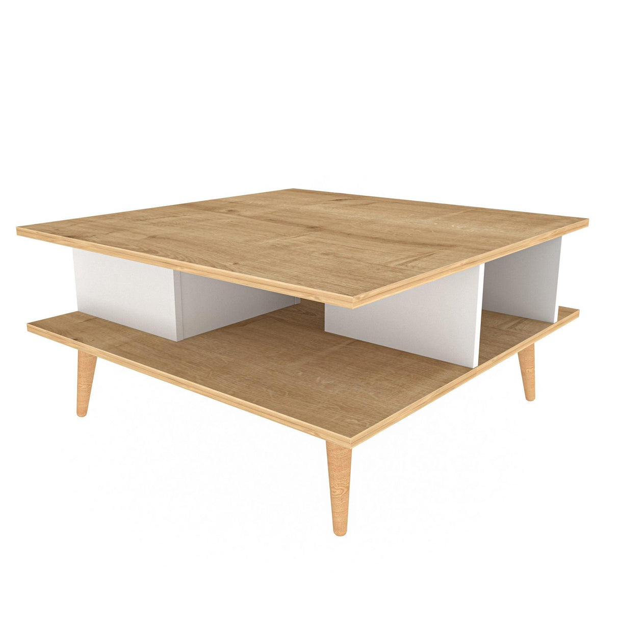 Măsuță de cafea Akya, Diverse culori, 89x89x44 cm - Stejar - Alb | SKU: 322RTC1207 | Măsuță de cafea Akya, 89x89x44 cm, varianta Stejar - Alb, produs pentru amenajarea locuinței, disponibil online în România la CasaMob
