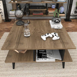 Măsuță de cafea Akya, Diverse culori, 89x89x44 cm - Nuc - Negru | SKU: 322RTC1208 | Măsuță de cafea Akya, 89x89x44 cm, varianta Nuc - Negru, produs pentru amenajarea locuinței, disponibil online în România la CasaMob