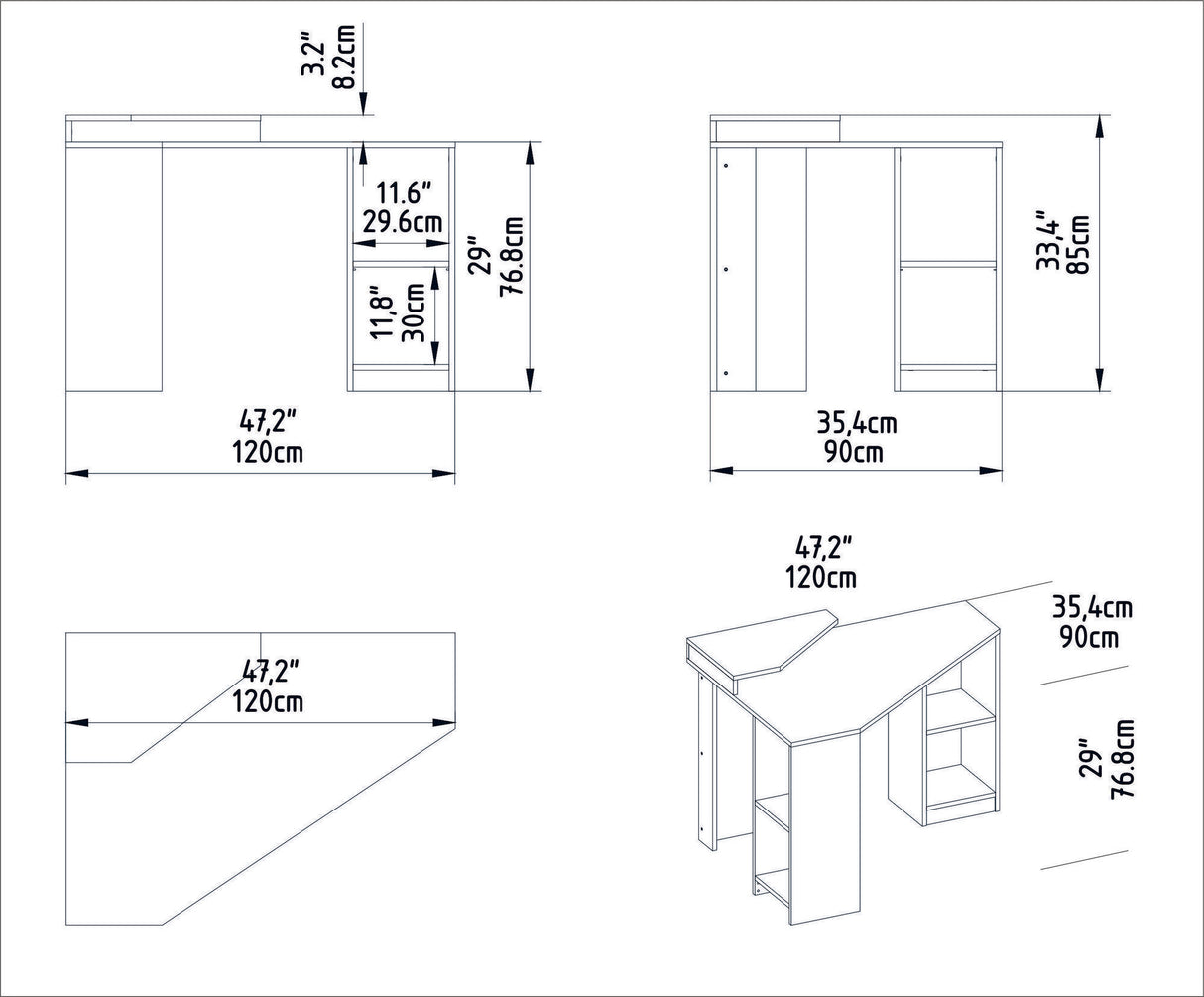 Birou Floating, Diverse culori, 120x90x77 cm - Nuc | SKU: 322RTC1301 | Birou Floating, 120x90x77 cm, varianta Nuc, produs pentru amenajarea locuinței, disponibil online în România la CasaMob