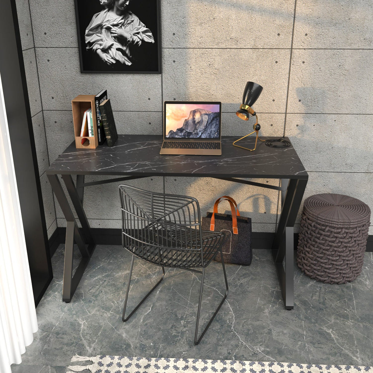 Birou Gyza, Diverse culori, 120x60x75 cm - Negru | SKU: 322RTC1303 | Birou Gyza, 120x60x75 cm, varianta Negru, produs pentru amenajarea locuinței, disponibil online în România la CasaMob