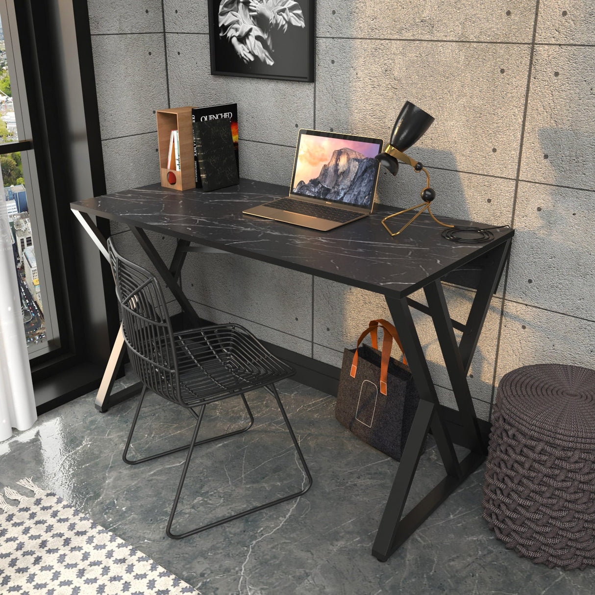 Birou Gyza, Diverse culori, 120x60x75 cm - Negru | SKU: 322RTC1303 | Birou Gyza, 120x60x75 cm, varianta Negru, produs pentru amenajarea locuinței, disponibil online în România la CasaMob