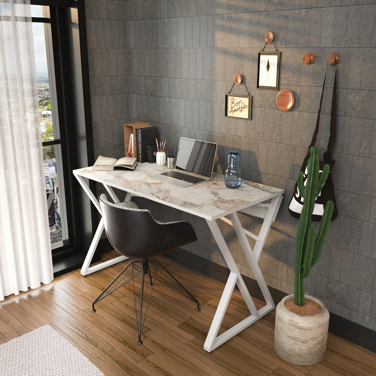Birou Gyza, Diverse culori, 120x60x75 cm - Alb | SKU: 322RTC1305 | Birou Gyza, 120x60x75 cm, varianta Alb, produs pentru amenajarea locuinței, disponibil online în România la CasaMob