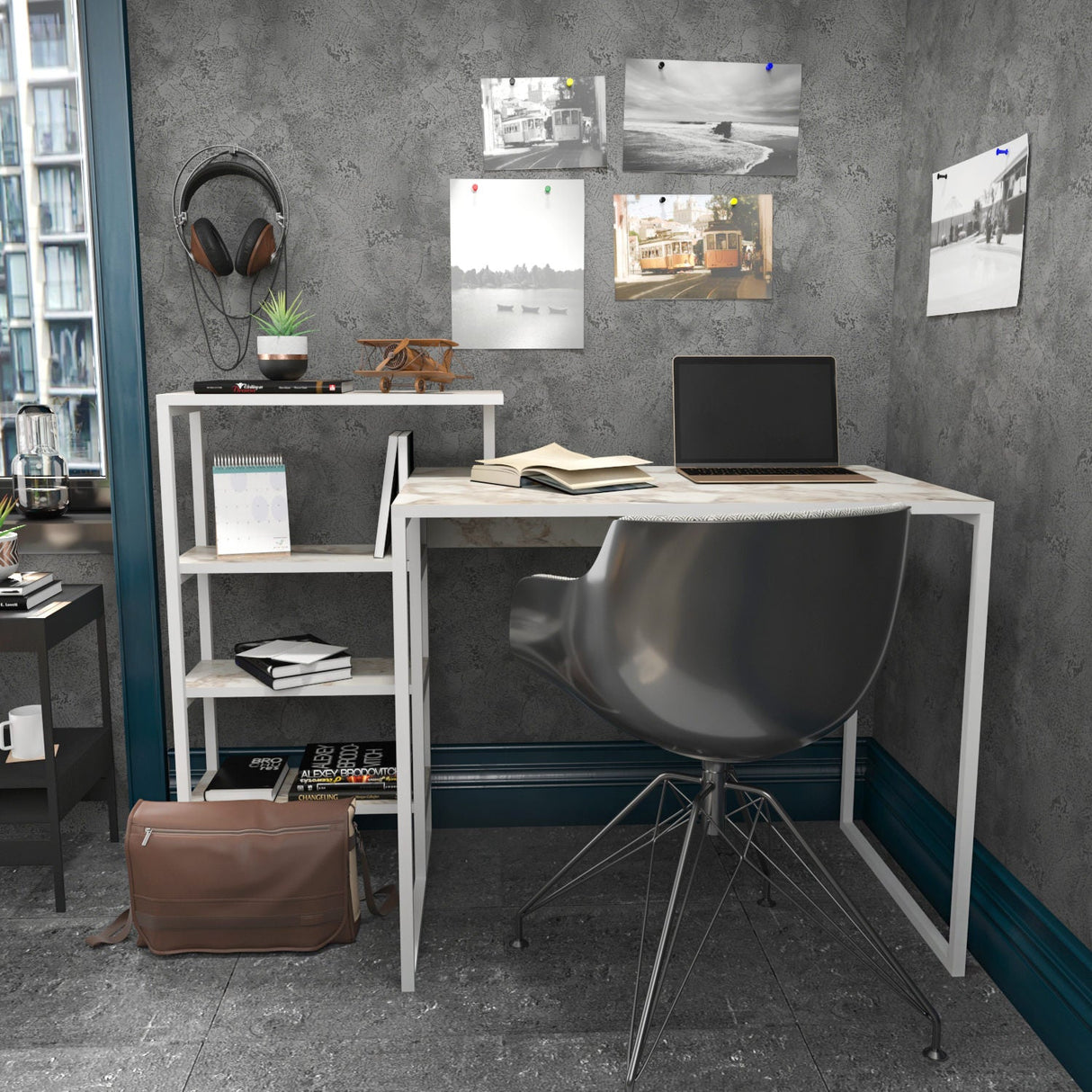 Birou Rino, Diverse culori, 133x60x77 cm - Alb | SKU: 322RTC1308 | Birou Rino, 133x60x77 cm, varianta Alb, produs pentru amenajarea locuinței, disponibil online în România la CasaMob