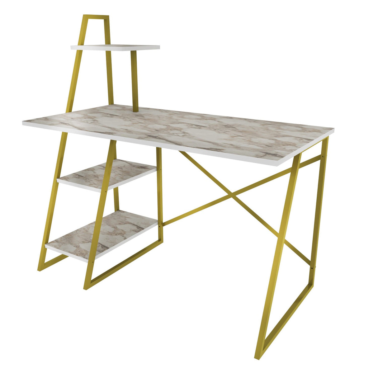 Birou Admira, Diverse culori, 120x60x120 cm - Alb - Auriu | SKU: 322RTC1310 | Birou Admira, 120x60x120 cm, varianta Alb - Auriu, produs pentru amenajarea locuinței, disponibil online în România la CasaMob